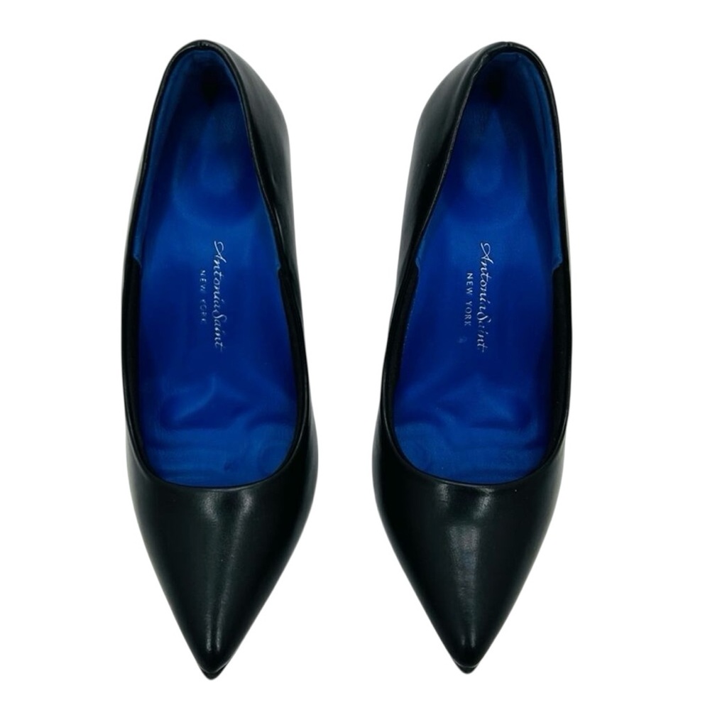 EUC ANTONIA SAINT BLACK LEATHER PUMPS IN ORIGINAL BOXES SIZE 9 - Picture 8 of 16
